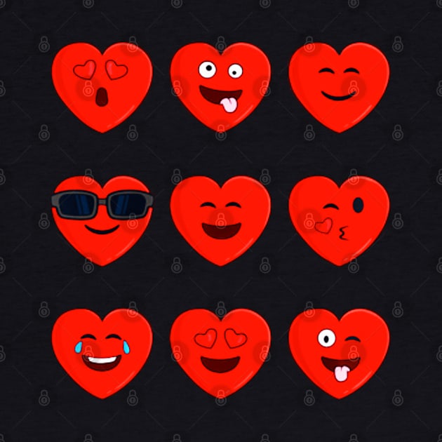 Heart Emojis Valentines Day Funny Emoticons Boys Girls Kids by Casino Royal 